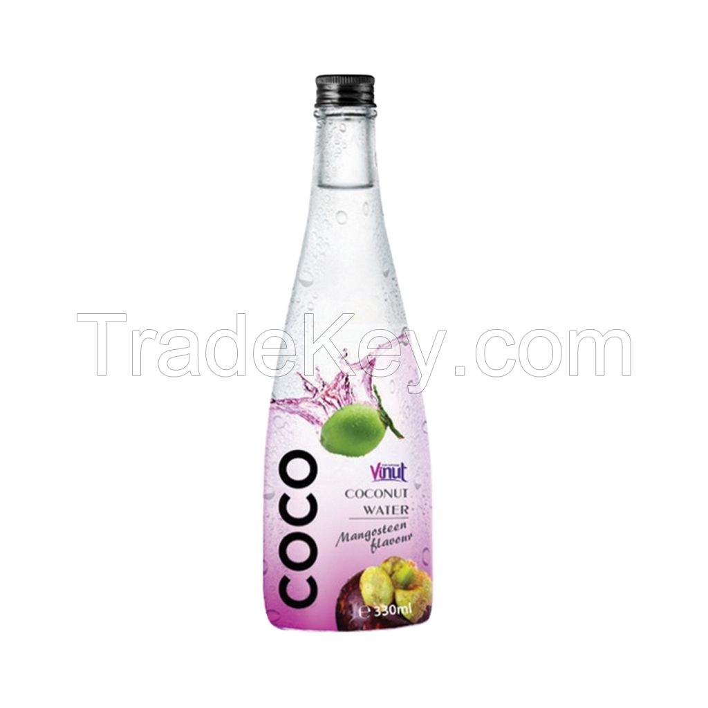330ml VINUT Plastic Bottle Coconut water with Mangosteen Formula customization Factories No preservatives Low-Salt in Vietnam