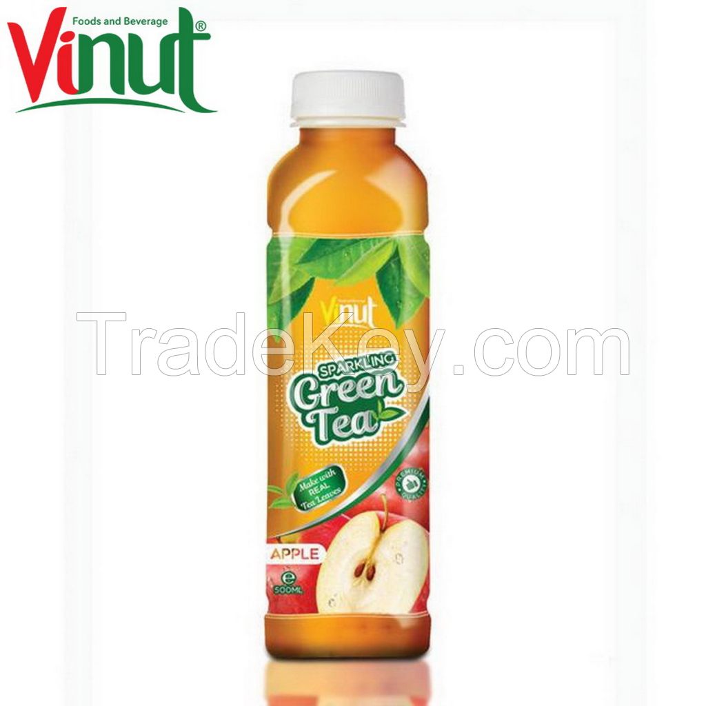 500ml VINUT No Sugar bottle Beverage Customize Formulation Real Green Tea with Apple juice Supplier in Vietnam
