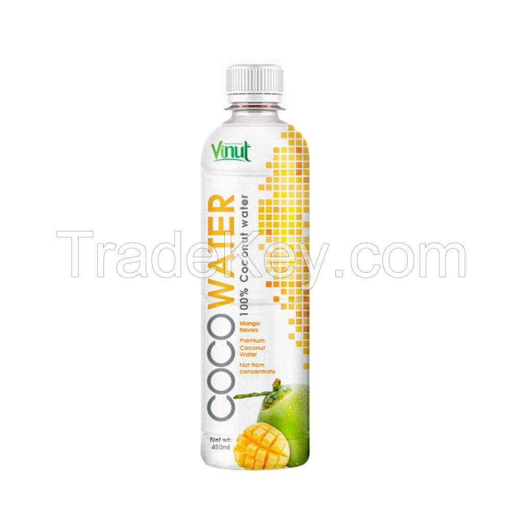 450ml VINUT Plastic Bottle Coconut water with Mango Free Design Your Label Wholesale Suppliers delicious taste Low-Fat