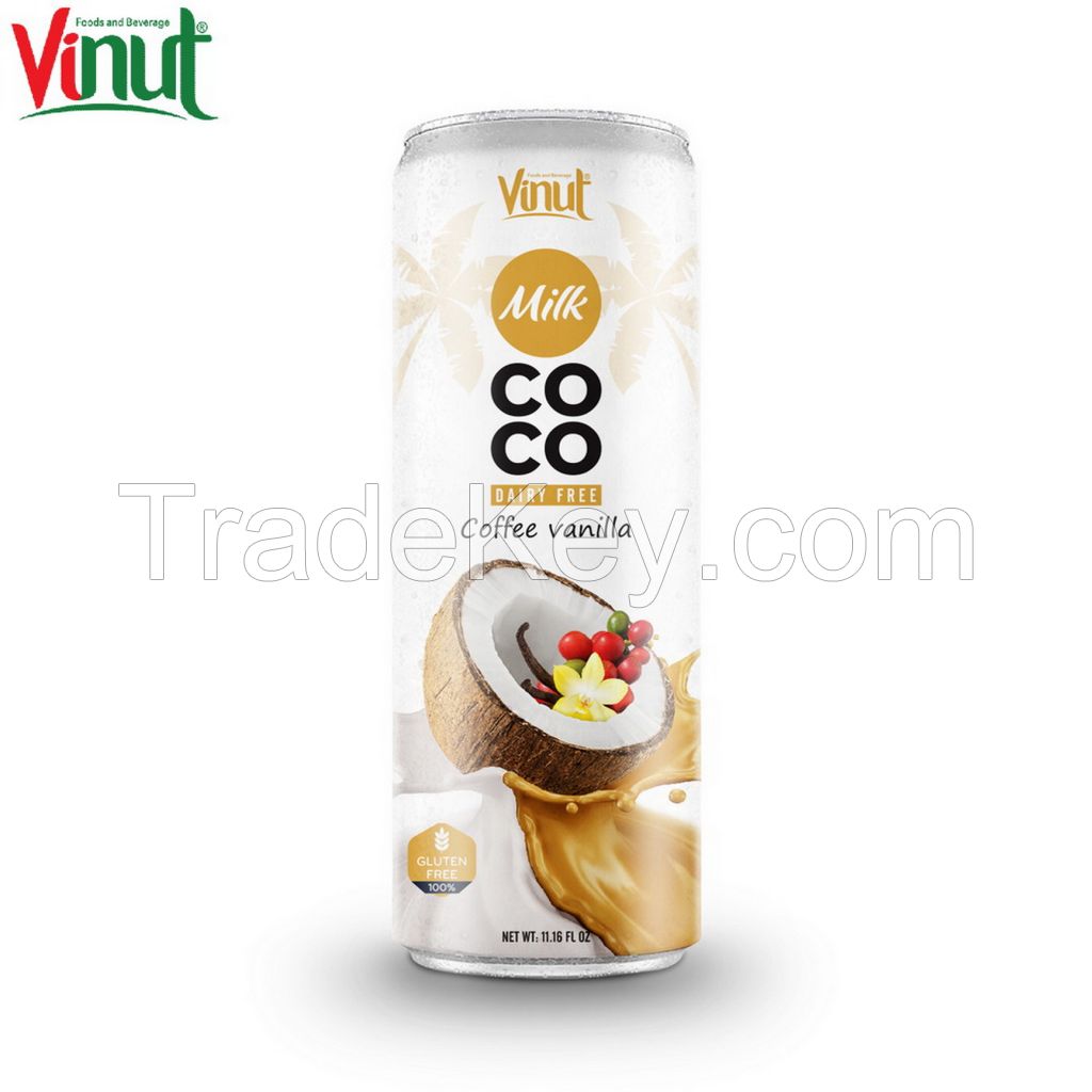 250ml VINUT Can (Tinned) Coconut milk with Coffee vanilla ODM Directory Good Taste Good Health Low-Carb ISO Certificate Vietnam