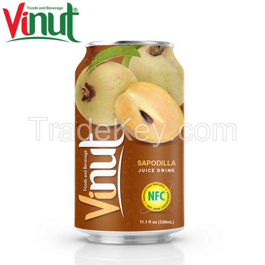 330ml VINUT Can (Tinned) Original Taste Sapodilla Juice Directory Free Sample Free Label Hight quality HACCP ISO BRC Certified