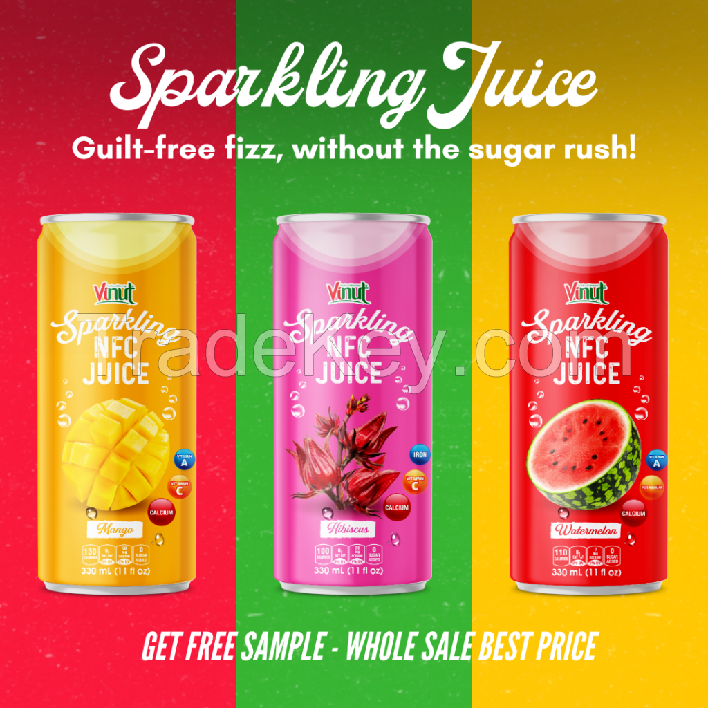 330ml VINUT Hibiscus Sparkling Drink Free Sample Free Label New Packing