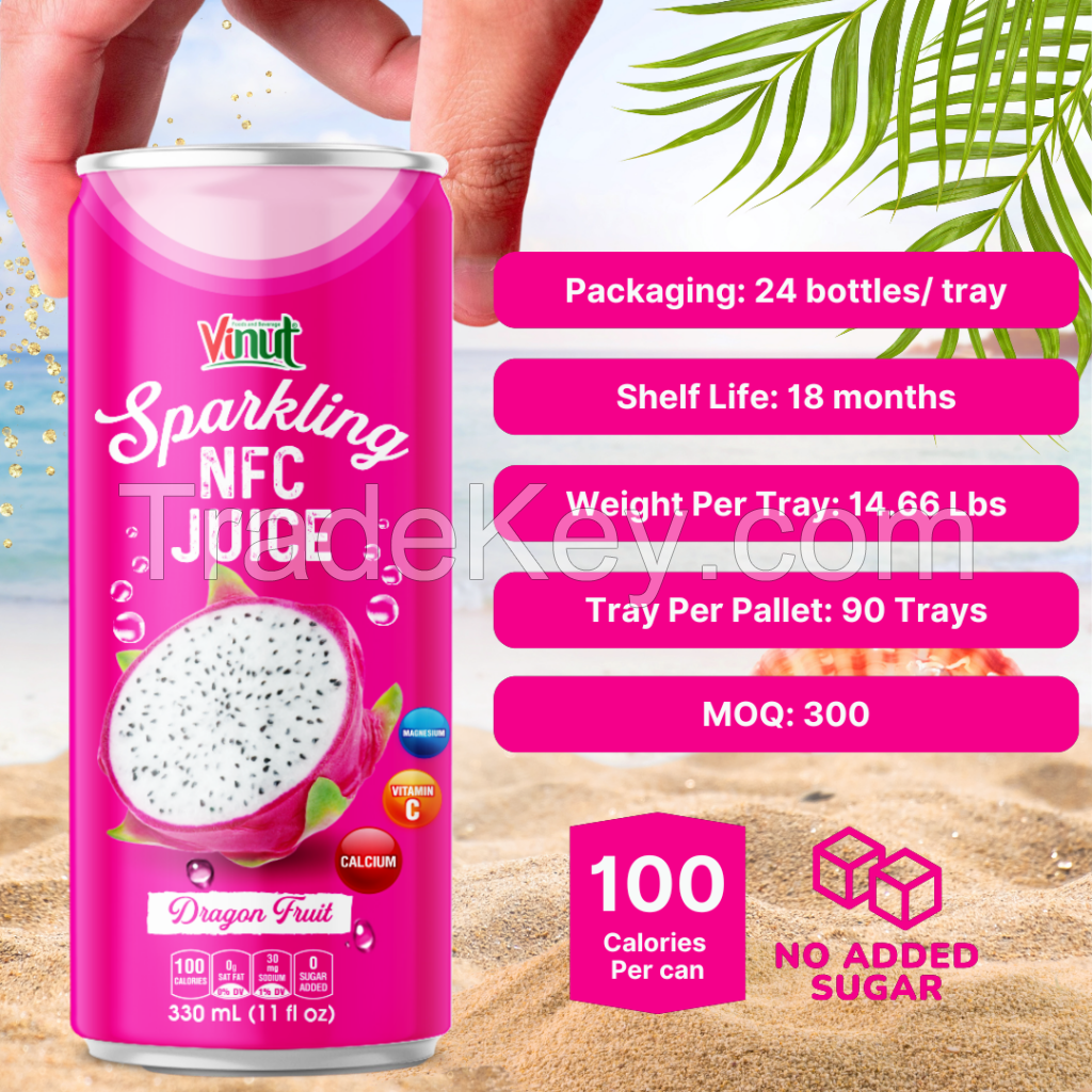 330ml VINUT Dragon Fruit Sparkling Drink Free Sample Free Label New Packing