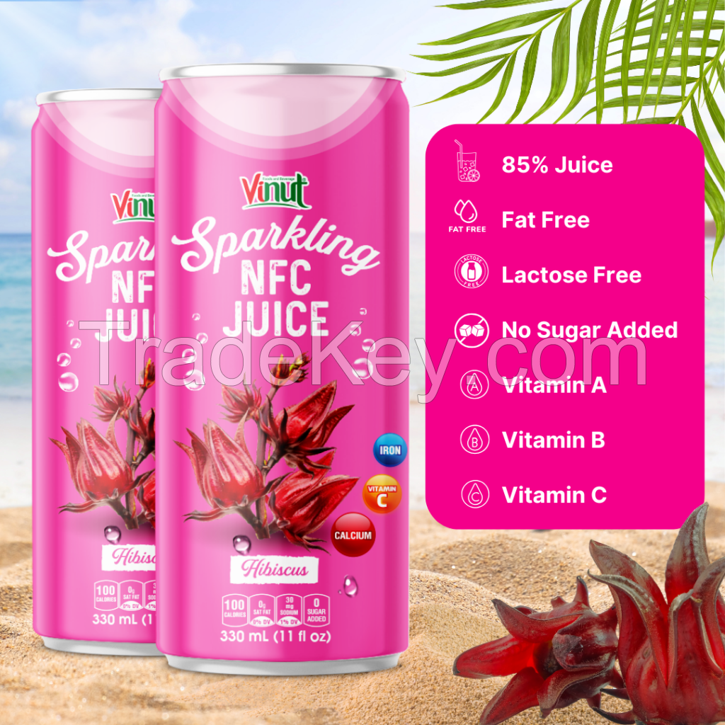 330ml VINUT Hibiscus Sparkling Drink Free Sample Free Label New Packing