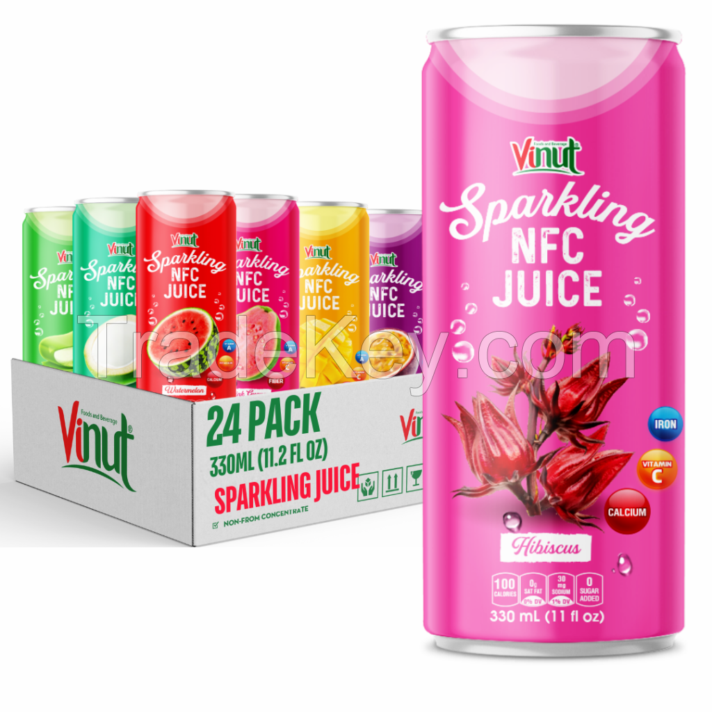 330ml VINUT Hibiscus Sparkling Drink Free Sample Free Label New Packing