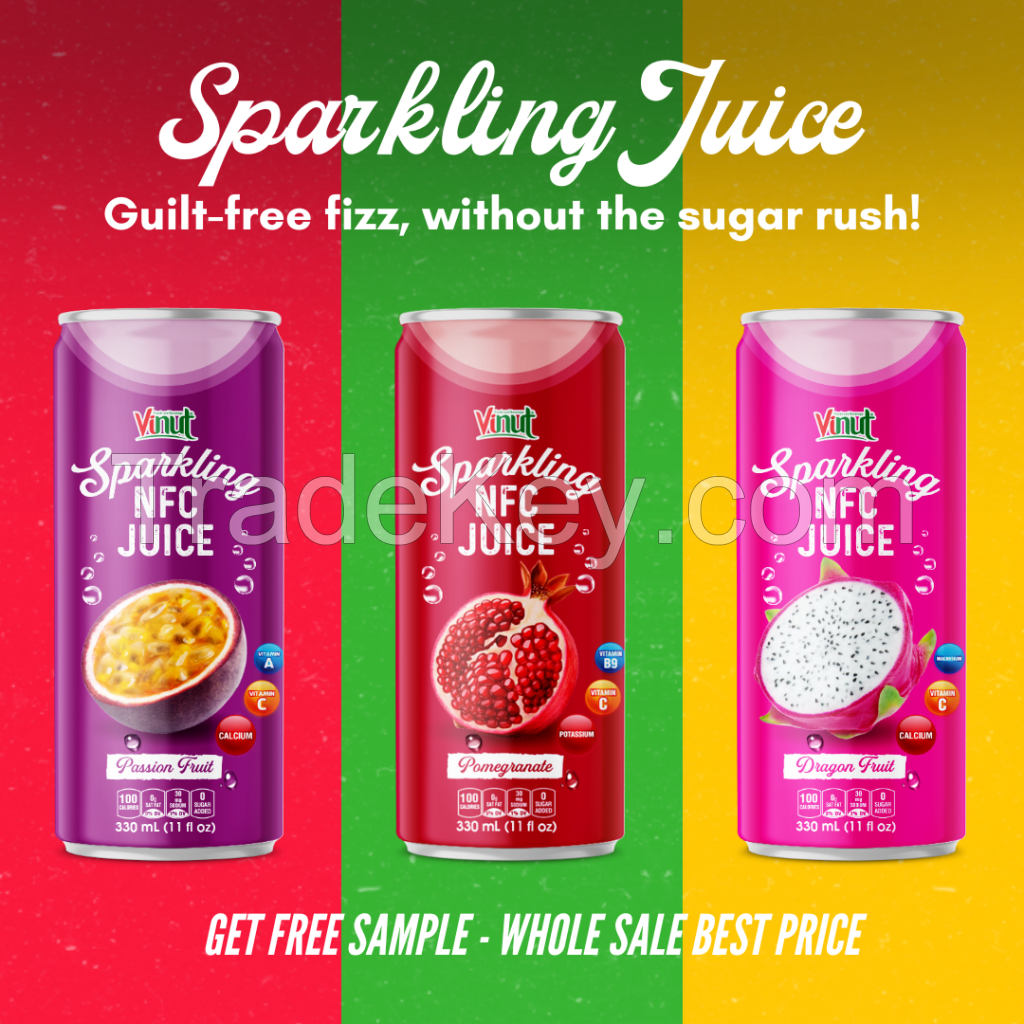 330ml VINUT Dragon Fruit Sparkling Drink Free Sample Free Label New Packing