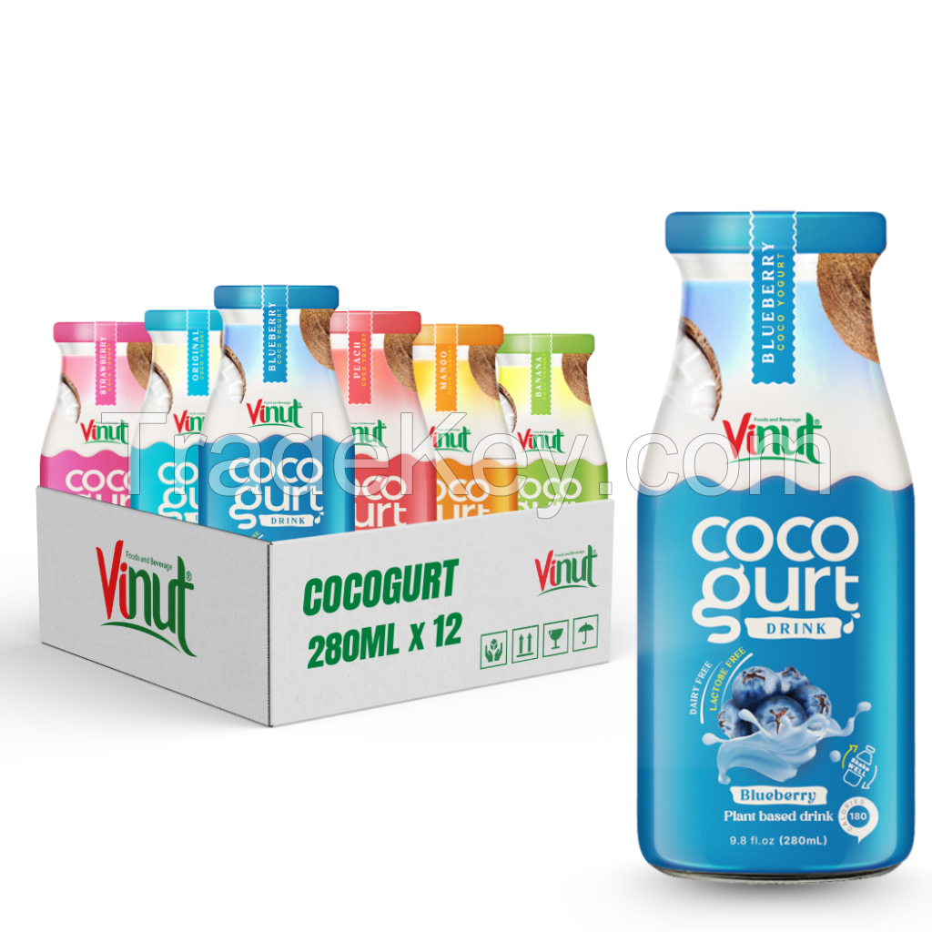  280ml Vinut Cocogurt (Coconut milk) drink with Blueberry (Lactose free, Dairy free, Plant based) 280ml Vinut Cocogurt (Coconut milk) drink with Peach (Lactose free, Dairy free, Plant based) 280ml Vinut Cocogurt (Coconut milk) drink with Peach (Lactose f
