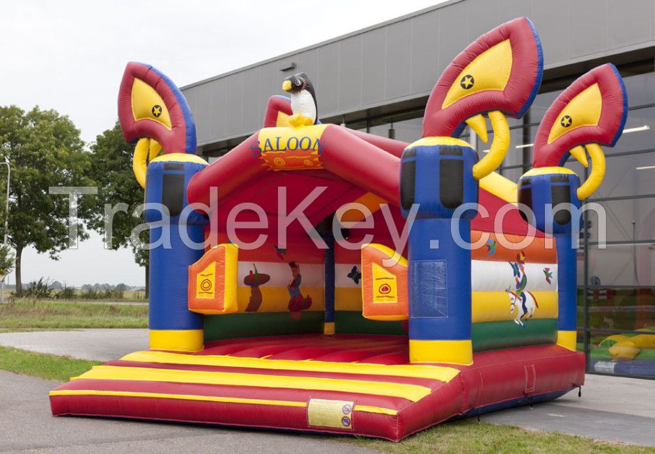 Saloon Kids Red Commercial Jumping Castles Birthday Party Bounce House