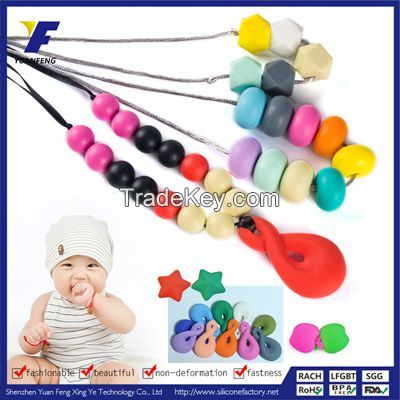 2016 China Fashion Necklace Design Silicone Teething Necklace