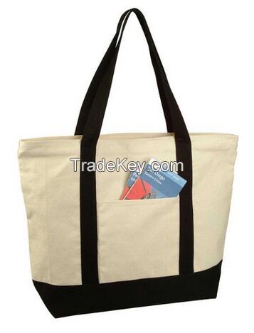 Heavy Duty Cotton Canvas Tote Bag with Zipper
