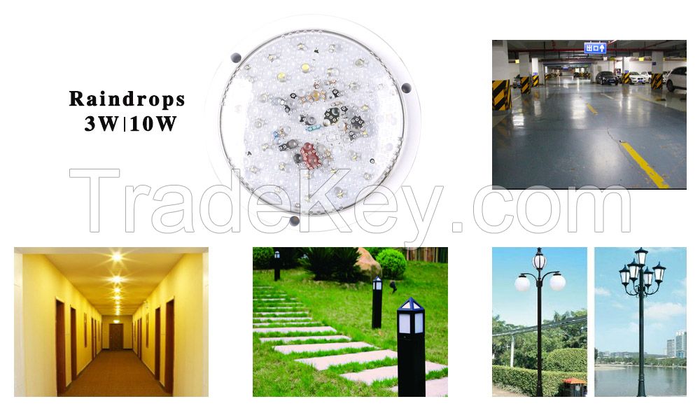 new 10W raindrops High brightness sound+light control delay sensor lights garage corridor lighting high sensitivity bulbs lighting