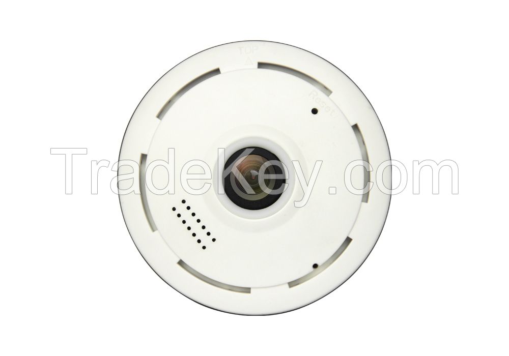 360 degree full veiwing ptz fisheye ip camera with p2p function and two-way audio
