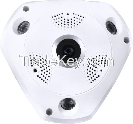 New Arrival H.264 Rotation PTZ IP VR camera 360 degree fisheye with Electronic zoom function