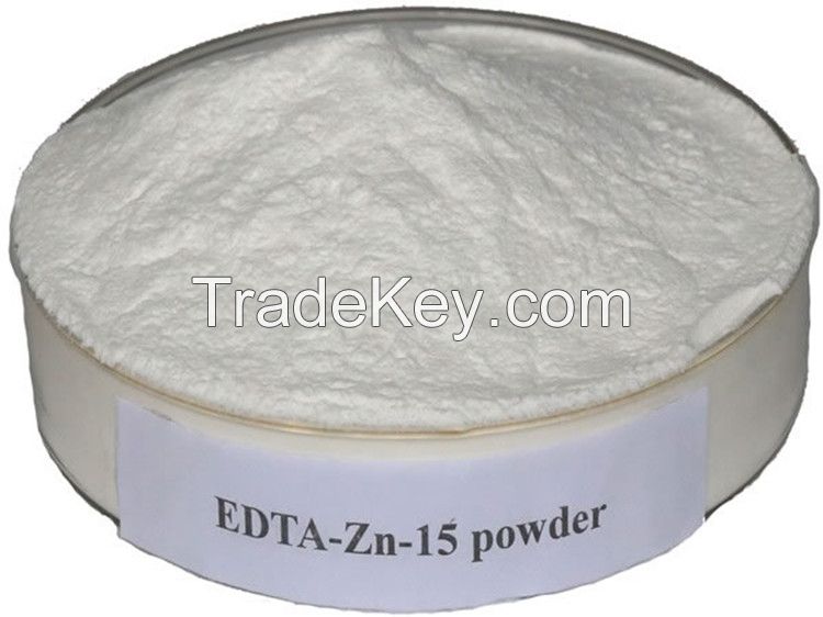 Useful and safe quickly solute agriculture supply EDTA Zn 15% chelate zinc organic salt fertilizer