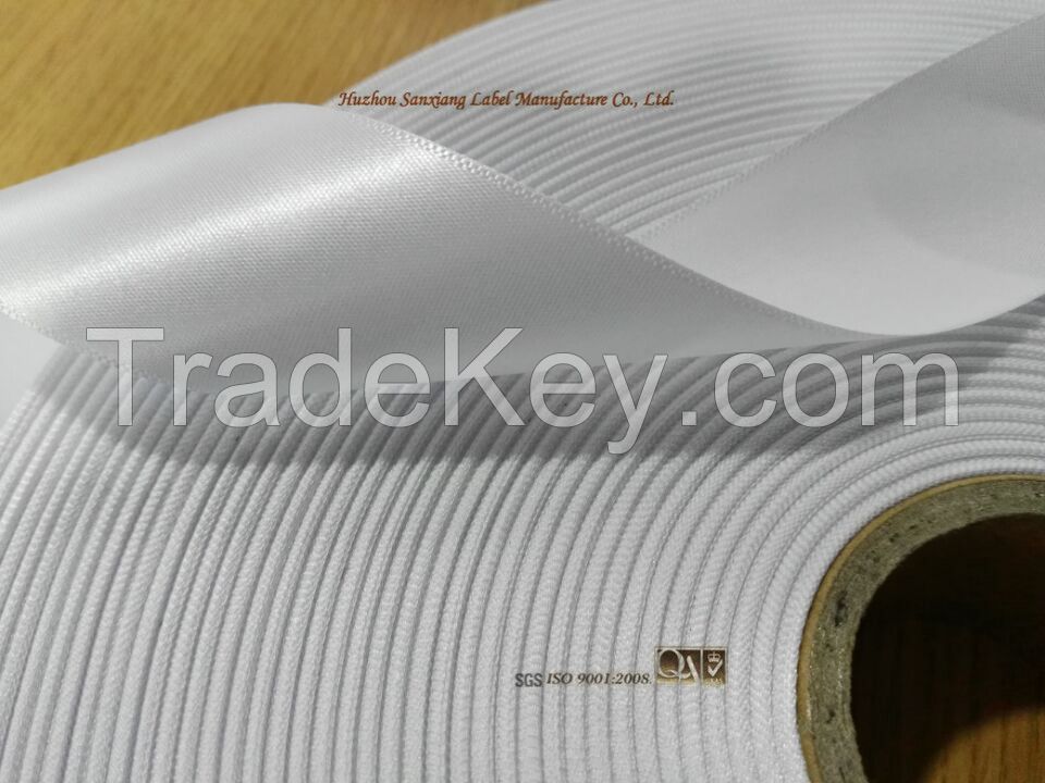 Good quality polyester satin ribbon single side for garment labels