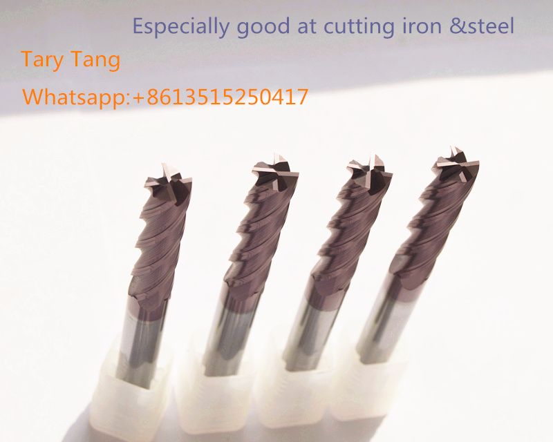 High performance 4 flute Carbide End mill , Square End mill, Milling cutter.