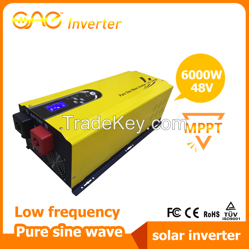 GSI 6000W 48V Low frequency pure sine wave solar inverter with built-in MPPT solar charge controller