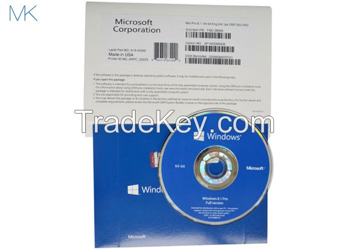 Windows 8.1 Professional SP1 64 bit System Builder DVD 1 Pack