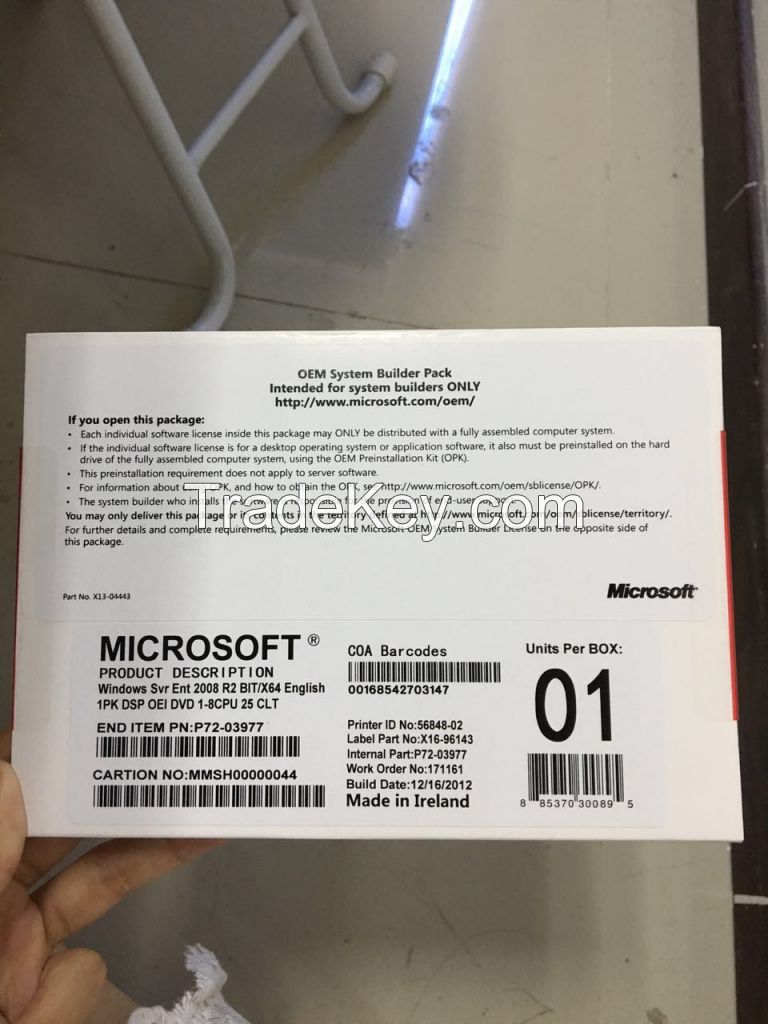 Windows Server 2008 Enterprise 32 bit / 64 bit oem 25CLT