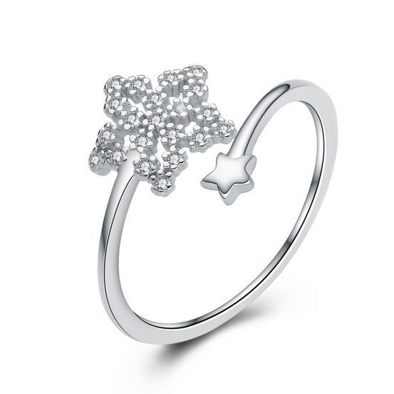 Custom Women Wedding Rings Simple Silver Ring Five Stars Finger Rings for Lady