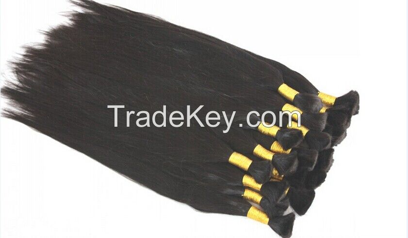 Straight Hair extension Bulk Hair Virgin Remy Human Hair Factory