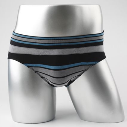 Basic yarn dyed stripe seamless men's trunk underwear with Polyamide