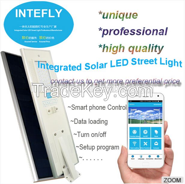 Hot selling all in one solar street light with mobile APP via bluetooth from Intefly shenzhen China