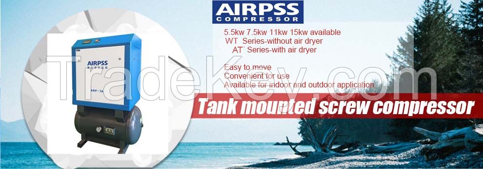  Airpss Rotary  screw type air  compressor filters, tank air dryer