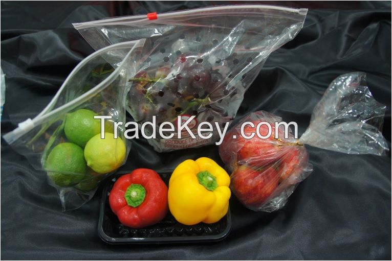 plastic bags, fruit bags, vegetable bags, produce bags, grape bags, cherry bags, food bags, pouch, stand-up pouches, reclosable bags, zipper bags, slider bags