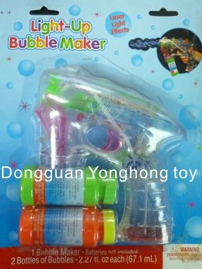 Electric Bubble Gun with LED Flashing Include 2 Bubble Solutions