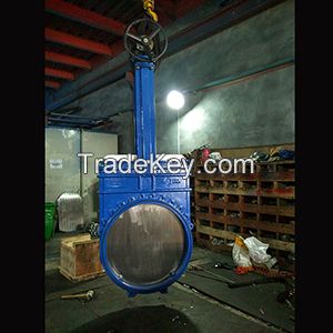 Big size knife gate valve ductile iron GGG40 DN900 PN10 bi-directional