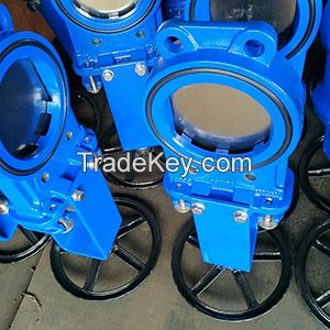 DIN ductile iron GGG40 GJS400-15 knife gate valve one piece body structure bi-directional PN10/16