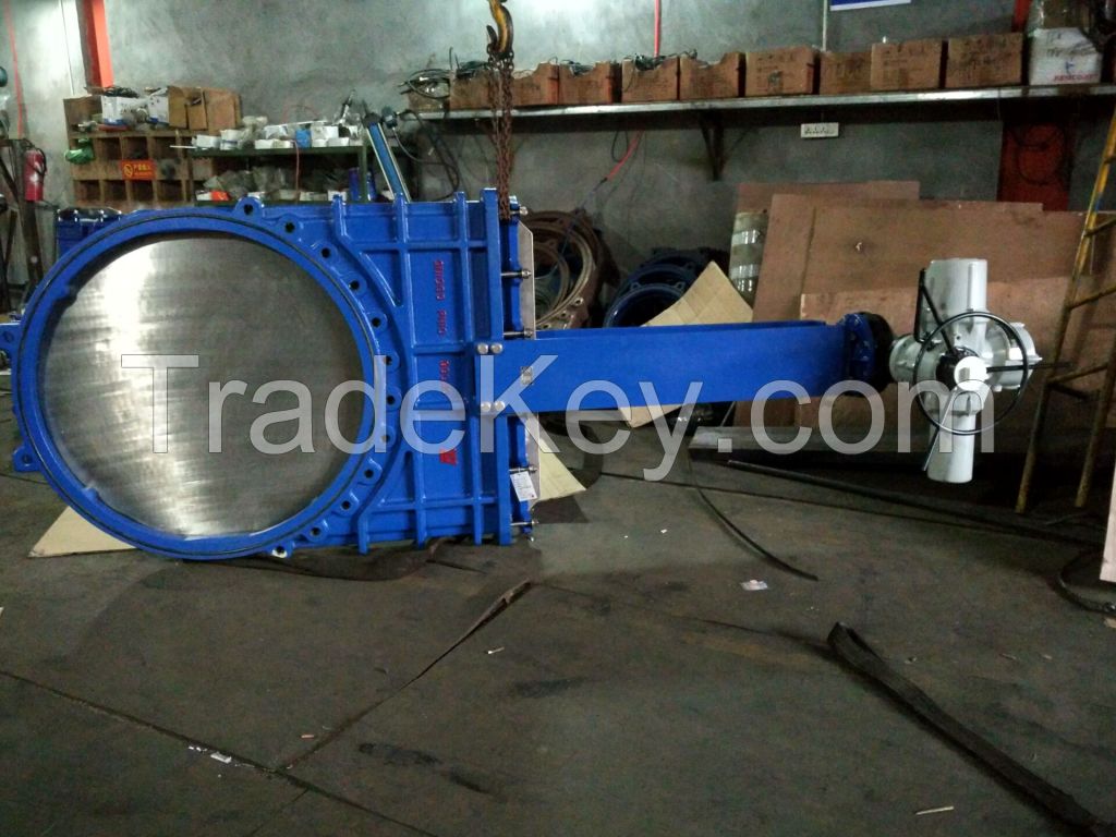 DIN ductile iron GGG40 GJS400-15 knife gate valve one piece body structure bi-directional PN10/16