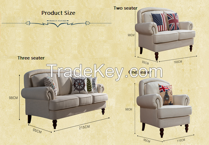 Classical American Style Fabric Sofa Manufacture