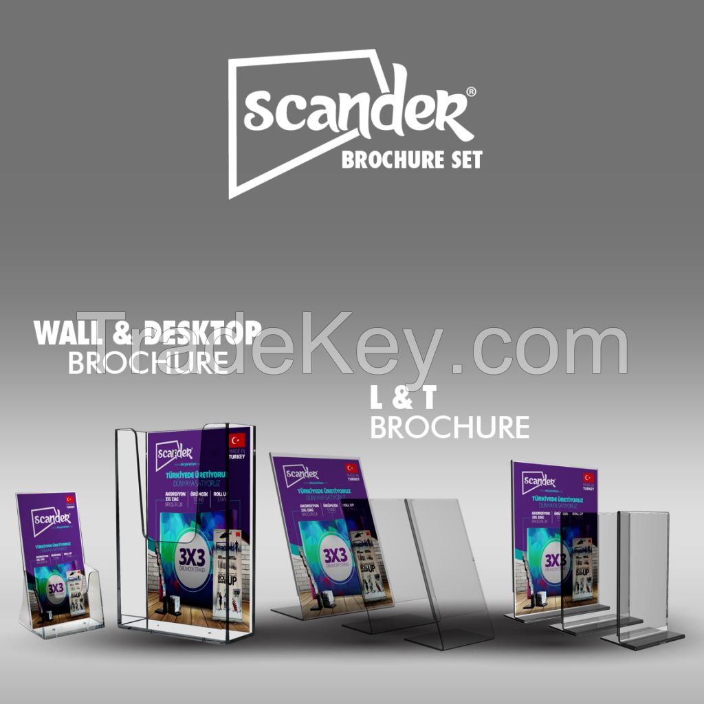 aluminium frames, wall and desktop brochure holders