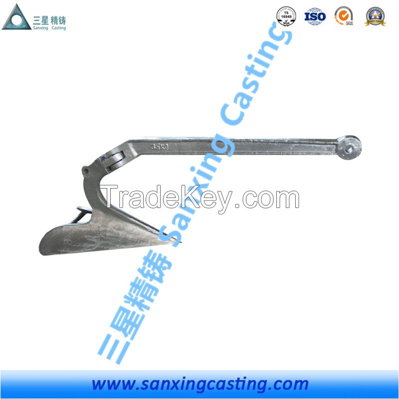 Hinged Plow Anchor with Galvanized Dock Cleat