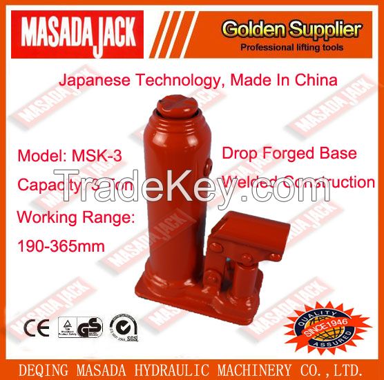 3 Ton Welded Construction Hydraulic Bottle Jack, Car Jack, Lifting Tools, MSK-3