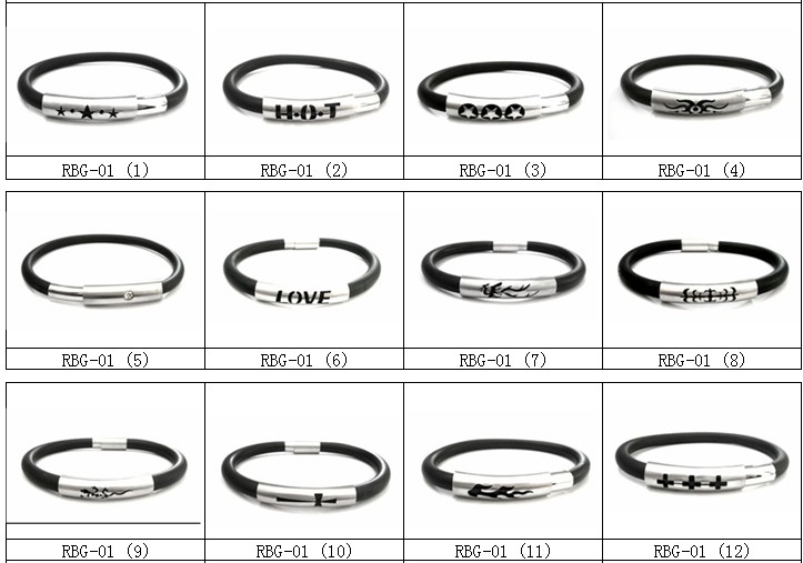 stainless steel jewelry - rubber bangles