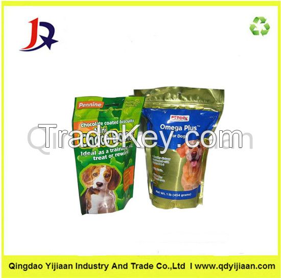 Dog food plastic bag with ziper