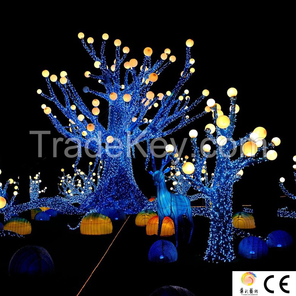 Chinese  new year traditional silk lighting lanterns festival decoration