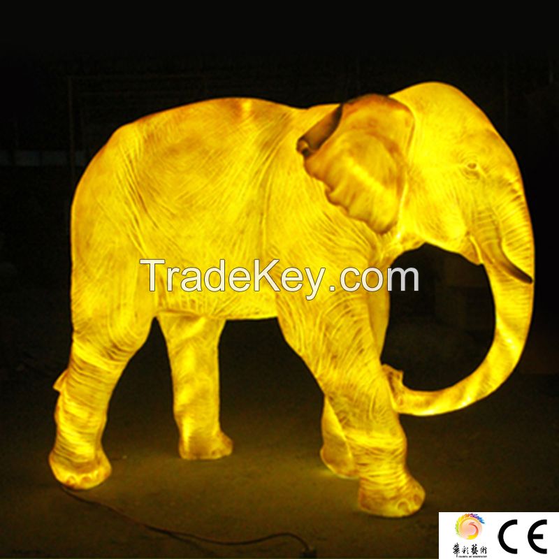 Christmas Lighting Fiberglass Elephant Decoration