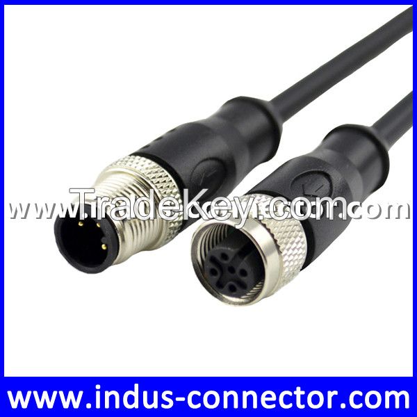M12 3 pin male female a code molded cable ip67 protection class