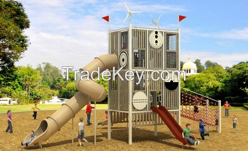 High Quality Slide Tunnel Wpc Cyber Series Outdoor Playground Equipment WD-MF102
