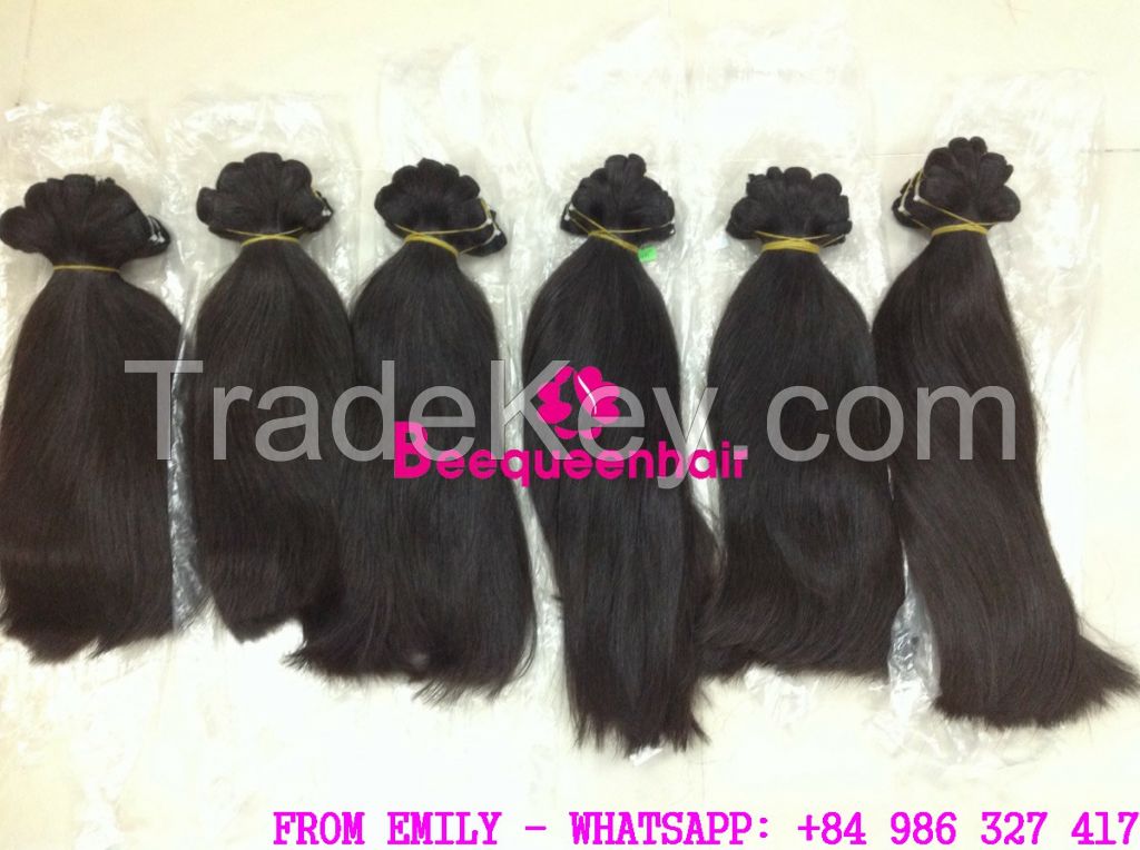 Machine weft black hair