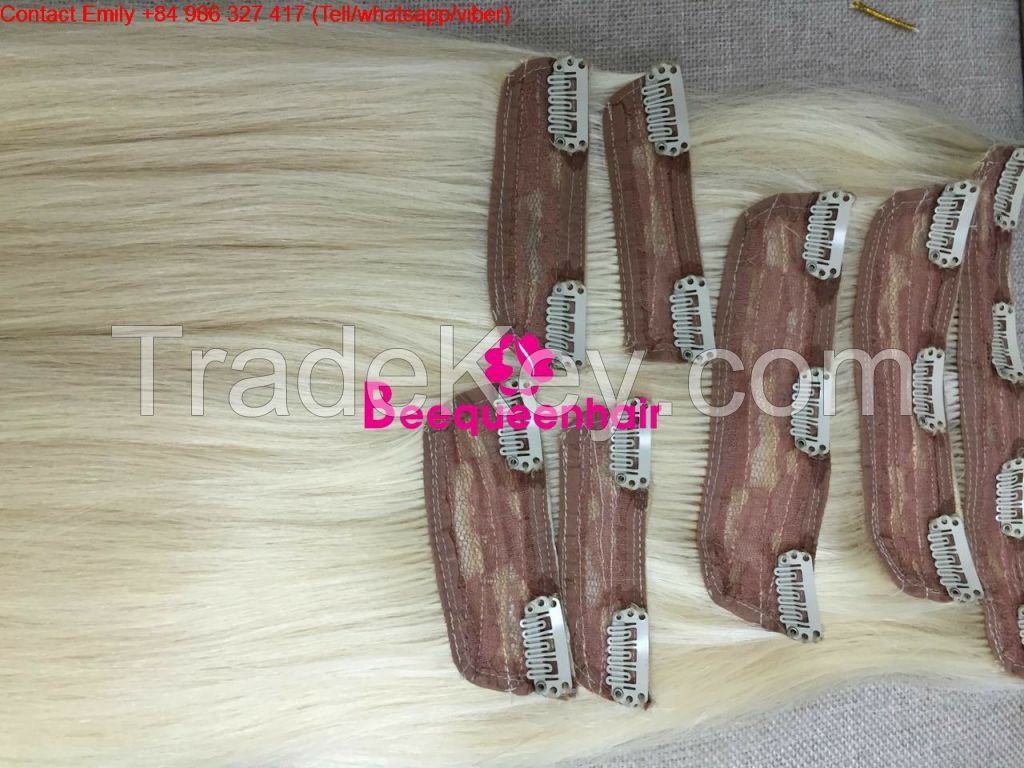 CLIP IN HUMAN HAIR EXTENSION 24 INCHES