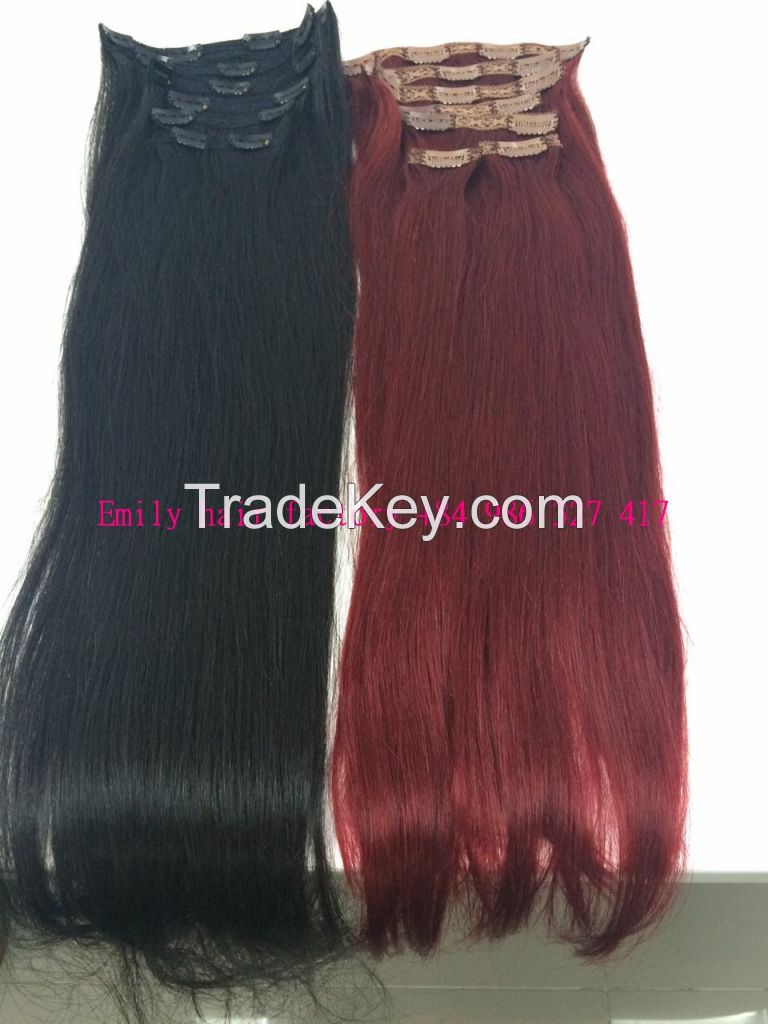 CLIP IN HUMAN HAIR EXTENSION 24 INCHES