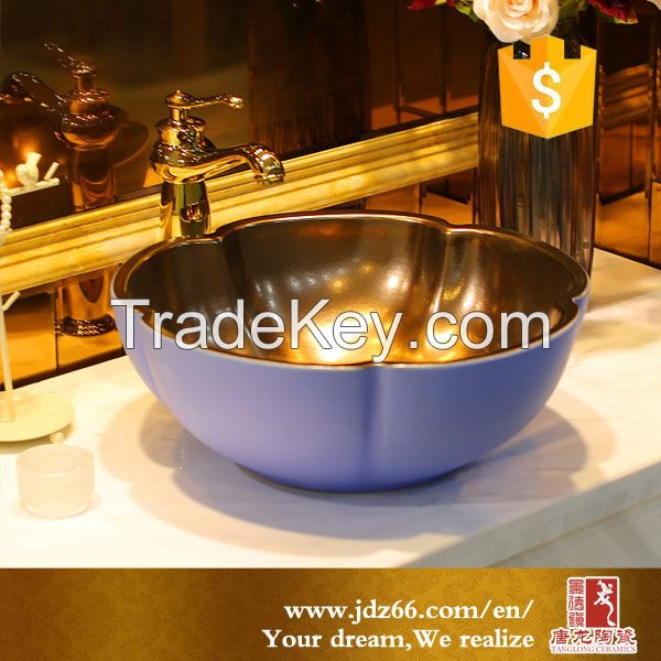 Ceramic blue countertop hand wash basin price