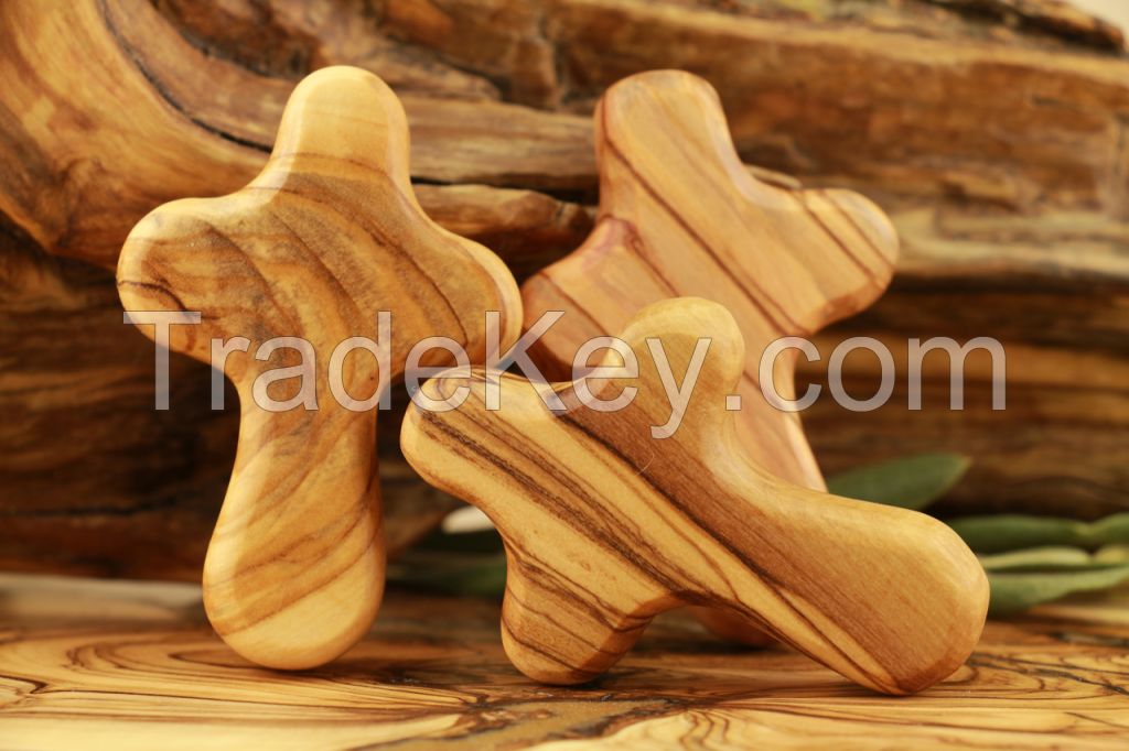 Olive Wood Small Children Comfort Palm Cross