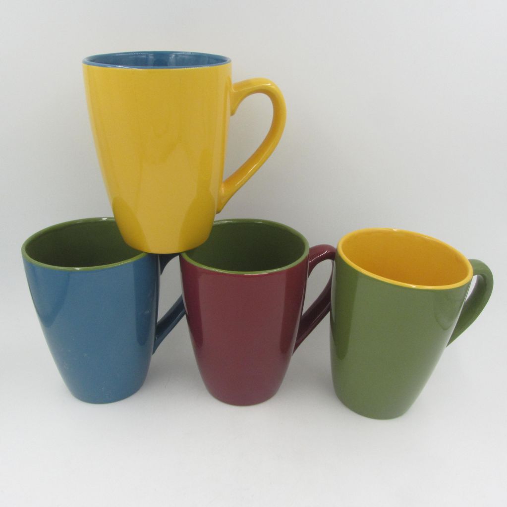 ceramic belly mug with colorful printing