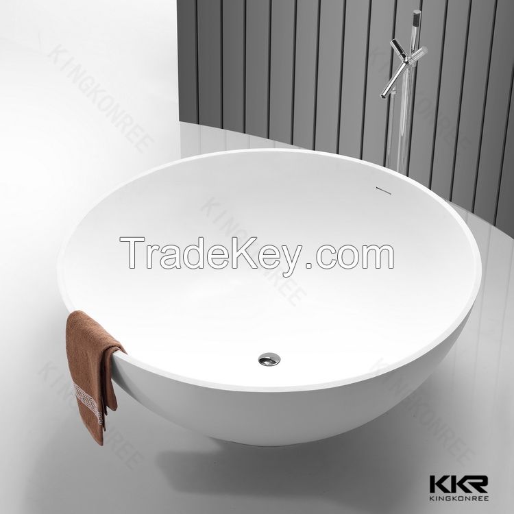 KKR factory solid surface round bathroom bathtubs for sale